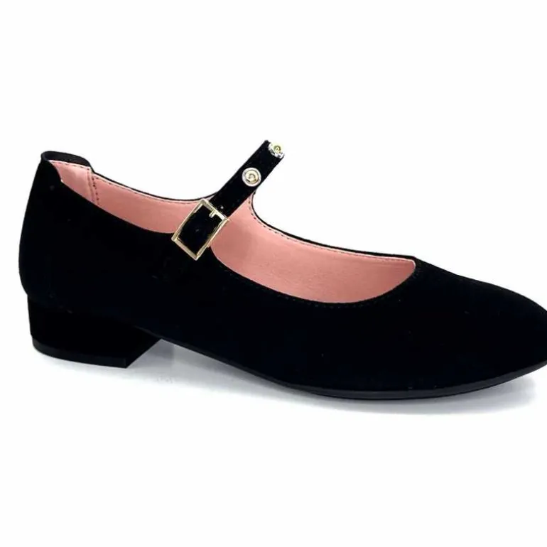 Sabrinas Ballerines à Bride Réglable 23052 Daim Noir Sale