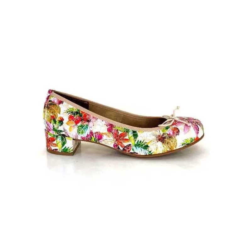 Ivoire0036a Ballerines Ivoire Kat Azucena Cuir Imprimé Multicolore Discount