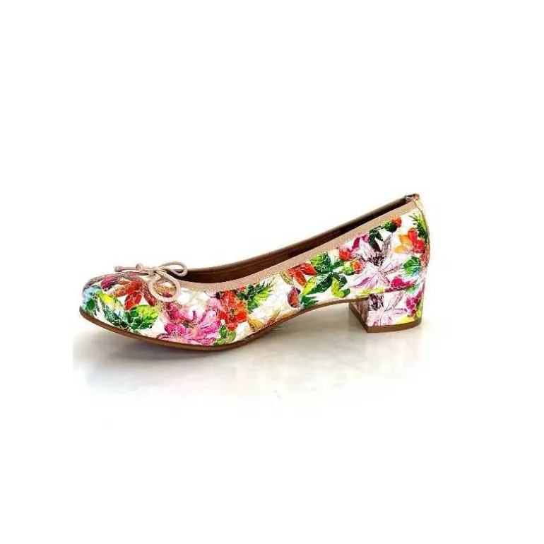 Ivoire0036a Ballerines Ivoire Kat Azucena Cuir Imprimé Multicolore Discount