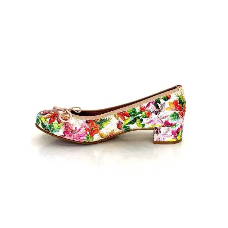 Ivoire0036a Ballerines Ivoire Kat Azucena Cuir Imprimé Multicolore Discount