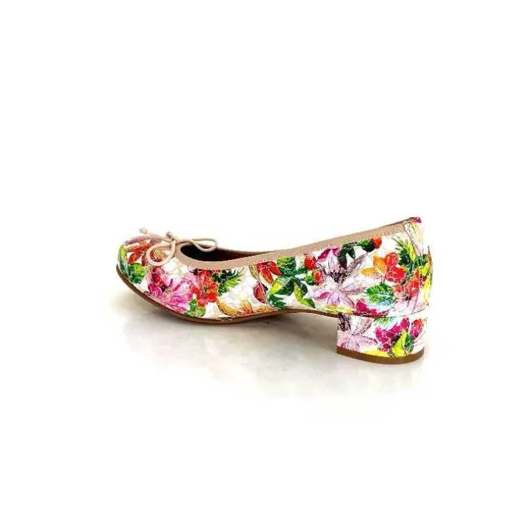 Ivoire0036a Ballerines Ivoire Kat Azucena Cuir Imprimé Multicolore Discount