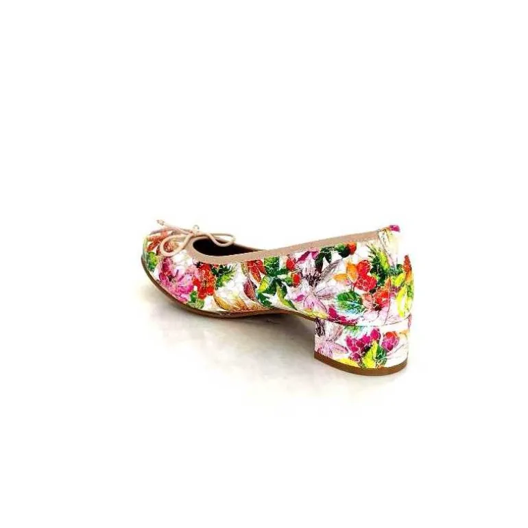 Ivoire0036a Ballerines Ivoire Kat Azucena Cuir Imprimé Multicolore Discount