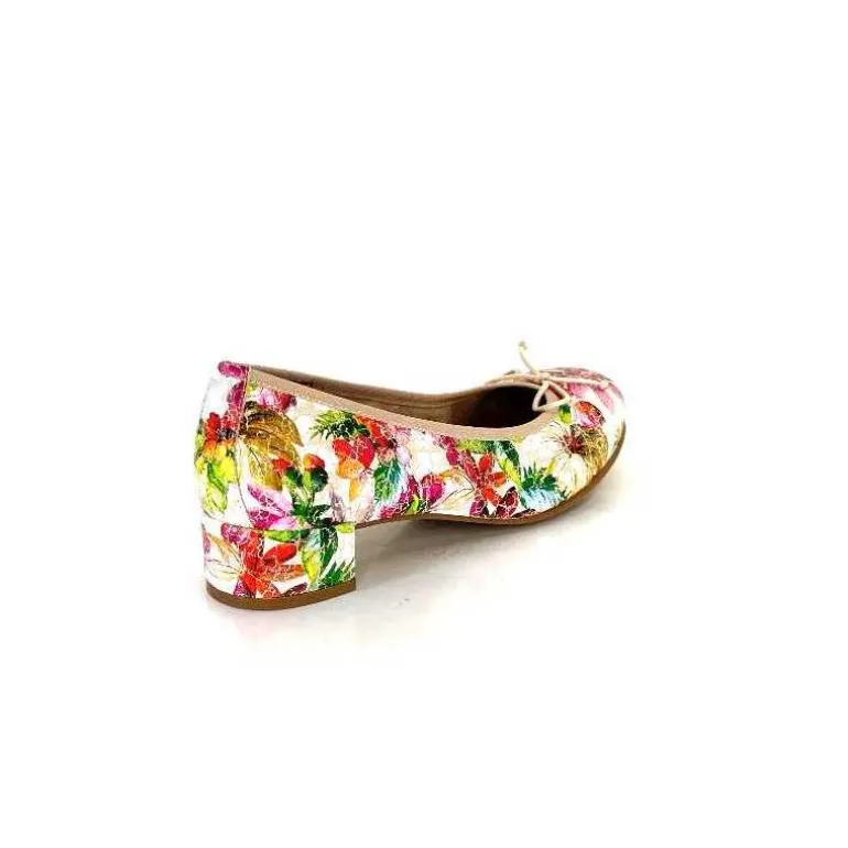 Ivoire0036a Ballerines Ivoire Kat Azucena Cuir Imprimé Multicolore Discount