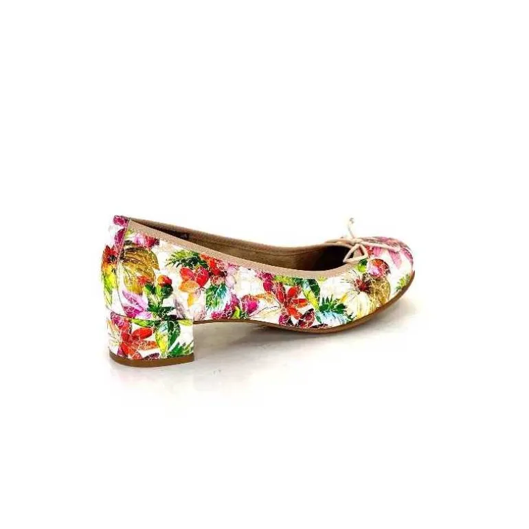 Ivoire0036a Ballerines Ivoire Kat Azucena Cuir Imprimé Multicolore Discount