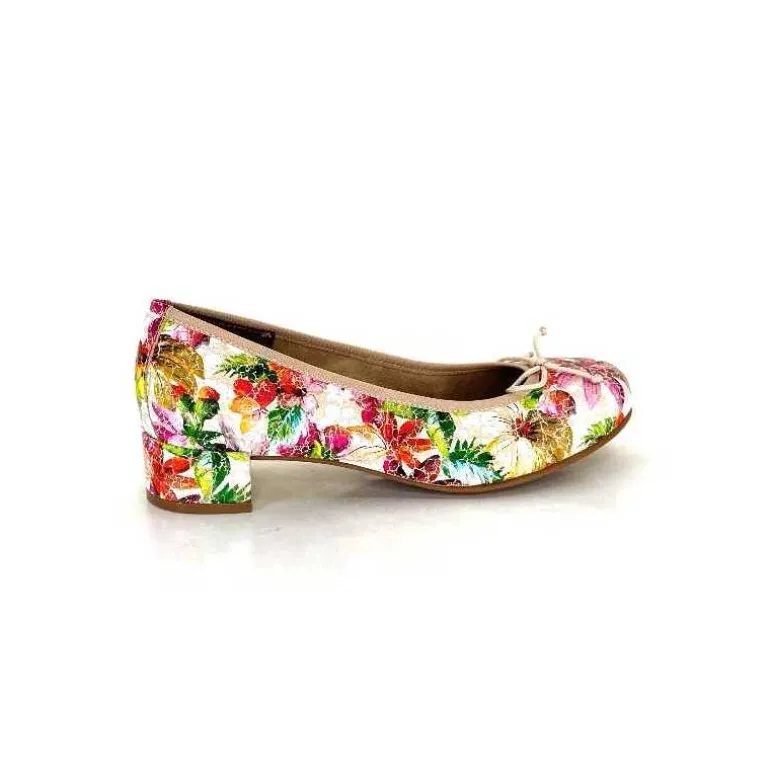 Ivoire0036a Ballerines Ivoire Kat Azucena Cuir Imprimé Multicolore Discount