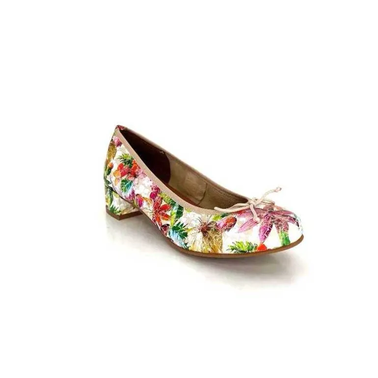 Ivoire0036a Ballerines Ivoire Kat Azucena Cuir Imprimé Multicolore Discount