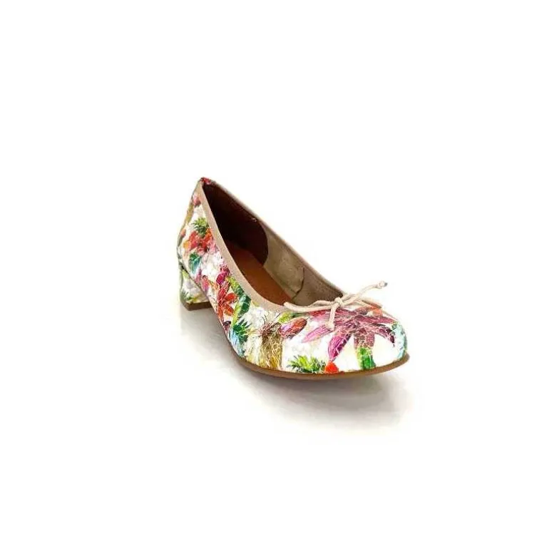 Ivoire0036a Ballerines Ivoire Kat Azucena Cuir Imprimé Multicolore Discount