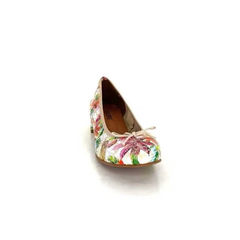 Ivoire0036a Ballerines Ivoire Kat Azucena Cuir Imprimé Multicolore Discount