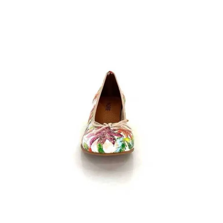 Ivoire0036a Ballerines Ivoire Kat Azucena Cuir Imprimé Multicolore Discount