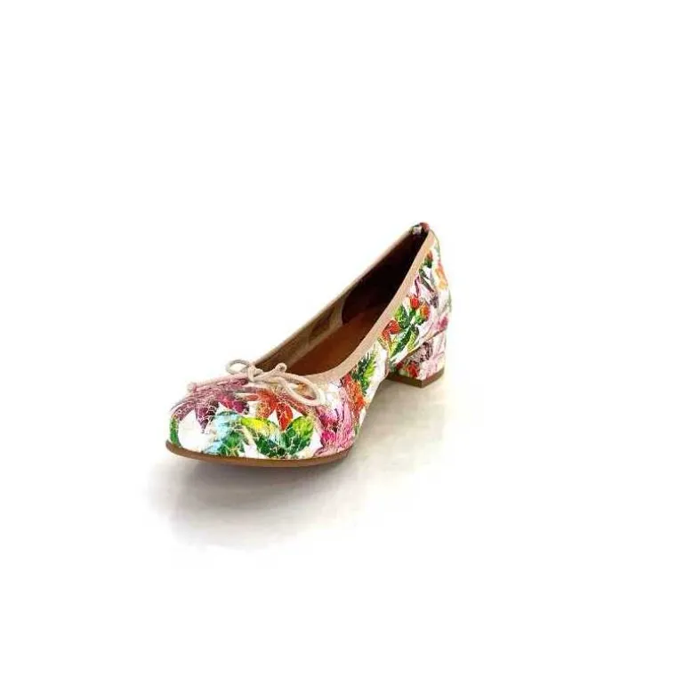Ivoire0036a Ballerines Ivoire Kat Azucena Cuir Imprimé Multicolore Discount