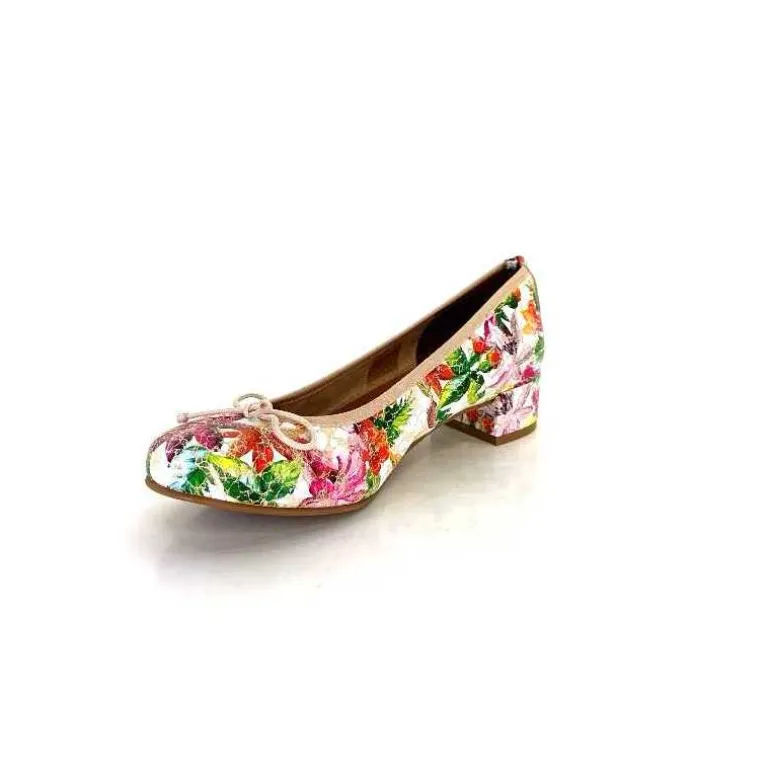 Ivoire0036a Ballerines Ivoire Kat Azucena Cuir Imprimé Multicolore Discount