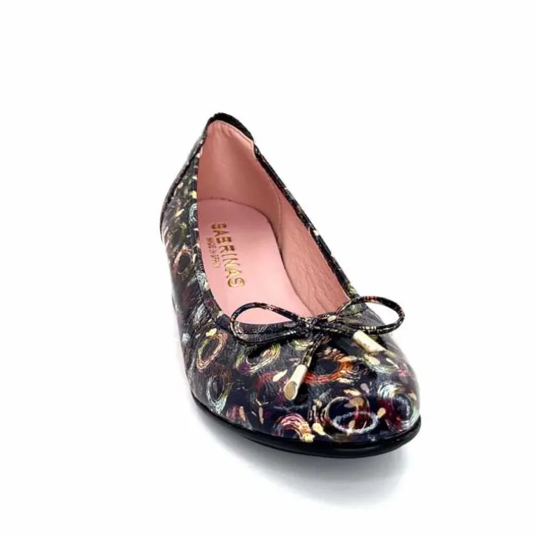 Sabrinas Ballerines 93100 Madeira Cuir Vernis Marine Motifs MultiColor Multicolore Discount