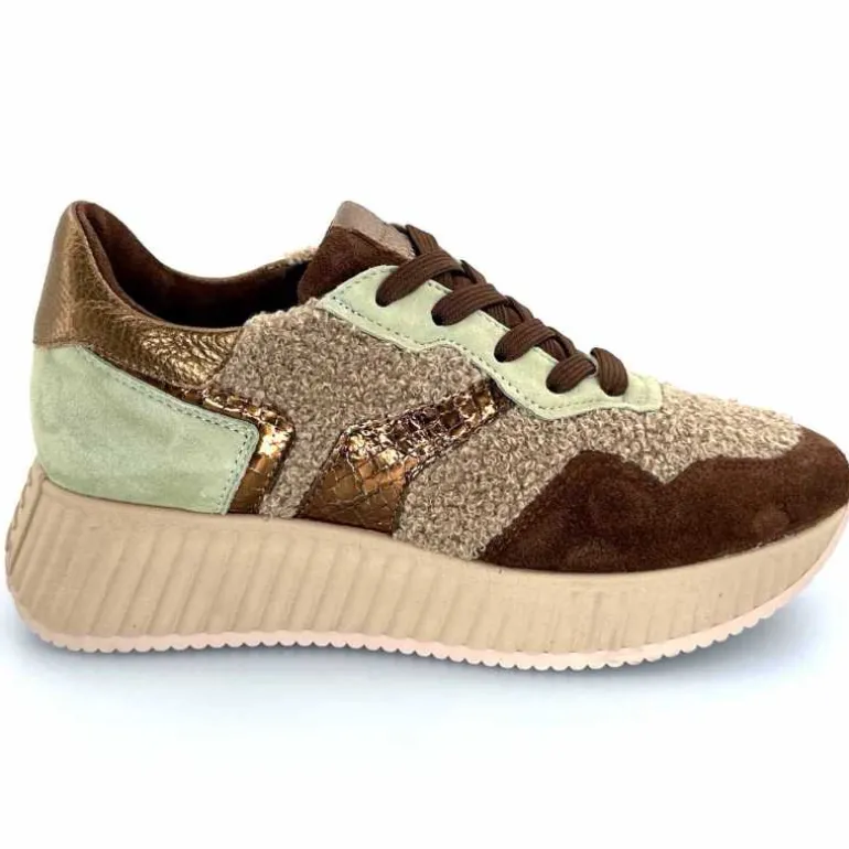 Softwaves Baskets à Plateforme 8.95.05/002 Daim Vert Marron Online