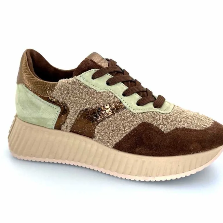 Softwaves Baskets à Plateforme 8.95.05/002 Daim Vert Marron Online