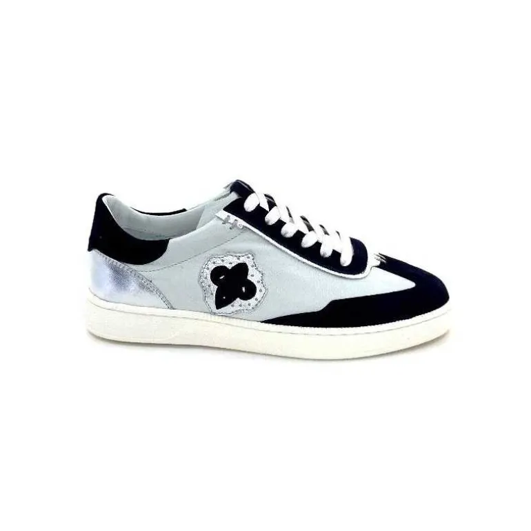 Donna Carolina Baskets 51670 113 Cuir Blanc Daim Marine Best Sale