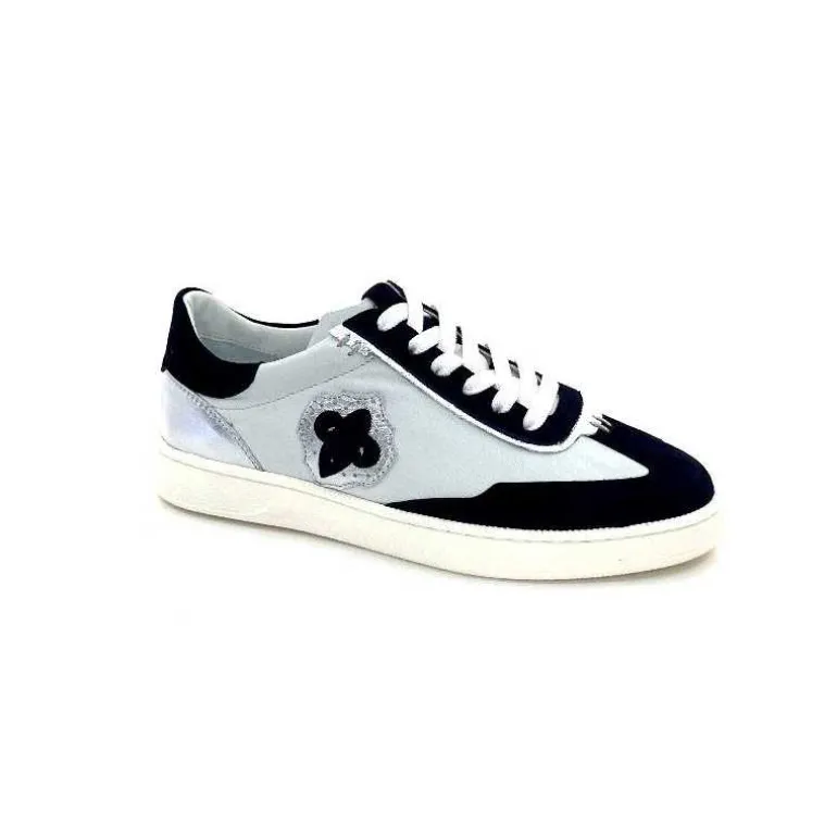 Donna Carolina Baskets 51670 113 Cuir Blanc Daim Marine Best Sale