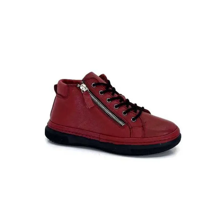 Ivoire0401a Baskets Ivoire 500-358 Cuir Bordeaux Sale