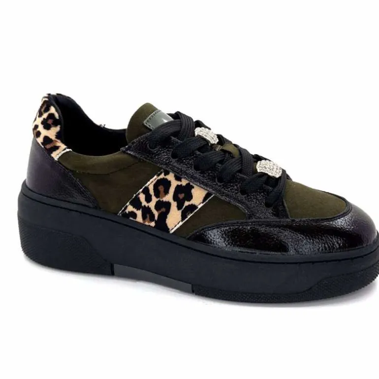 Ivoire0130a Baskets Ivoire Bp5410 Noir &amp; Léo Kaki Cheap