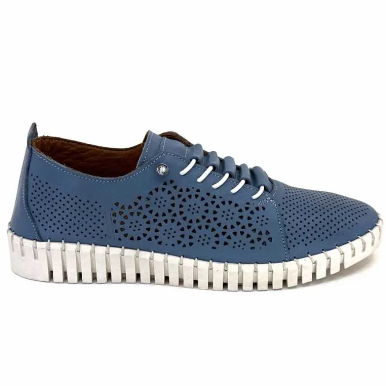 384-ivoire Baskets Légère Ivoire Hy2020 Cuir Bleu Cheap