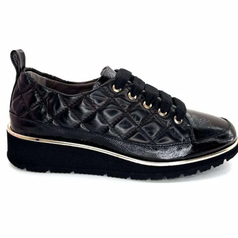XSA Baskets Légère 160 Vernis &amp; Cuir Matelassé Noir Cheap