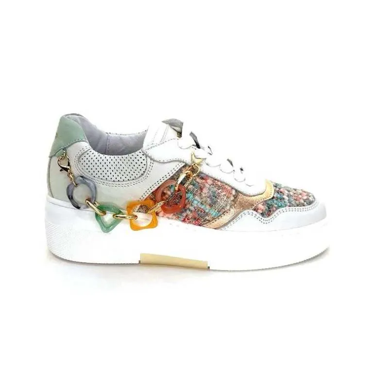 Méliné Baskets Ne 831 Cat 1 Var Cuir Gris Textile Bleu Rose Bijoux GrisClair Online
