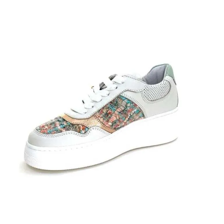 Méliné Baskets Ne 831 Cat 1 Var Cuir Gris Textile Bleu Rose Bijoux GrisClair Online