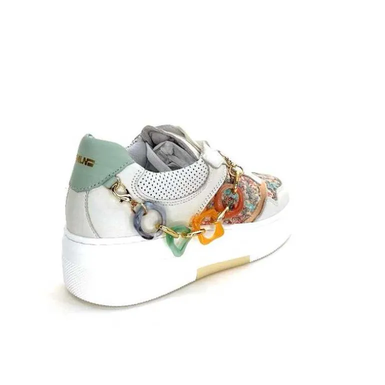 Méliné Baskets Ne 831 Cat 1 Var Cuir Gris Textile Bleu Rose Bijoux GrisClair Online