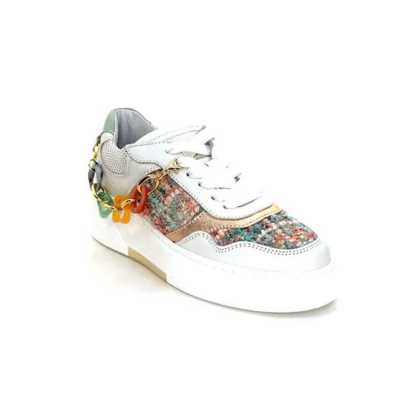 Méliné Baskets Ne 831 Cat 1 Var Cuir Gris Textile Bleu Rose Bijoux GrisClair Online
