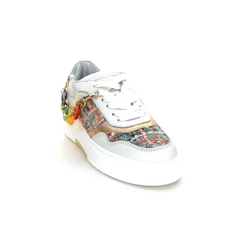 Méliné Baskets Ne 831 Cat 1 Var Cuir Gris Textile Bleu Rose Bijoux GrisClair Online