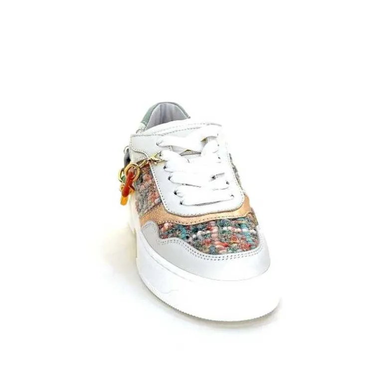 Méliné Baskets Ne 831 Cat 1 Var Cuir Gris Textile Bleu Rose Bijoux GrisClair Online