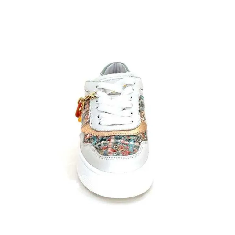 Méliné Baskets Ne 831 Cat 1 Var Cuir Gris Textile Bleu Rose Bijoux GrisClair Online