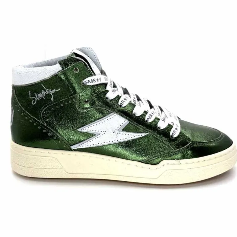 Semerdjian Baskets Montante SMR23 Braga A548 Cuir Métallique Vert Outlet