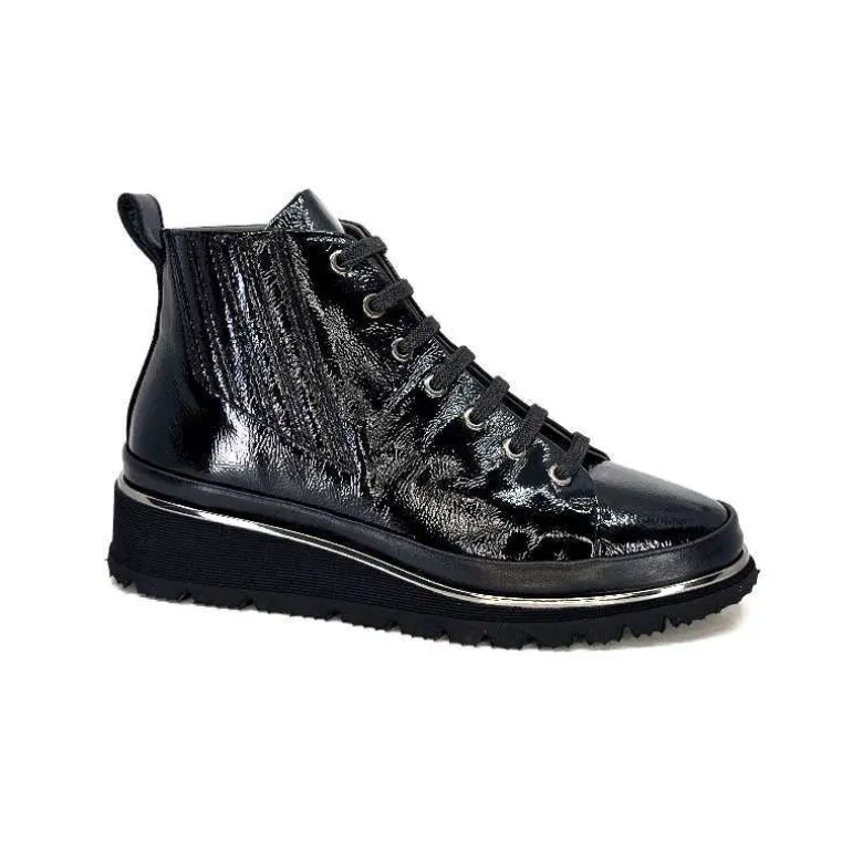 XSA Baskets Montante 9811Cuir Vernis Noir Flash Sale