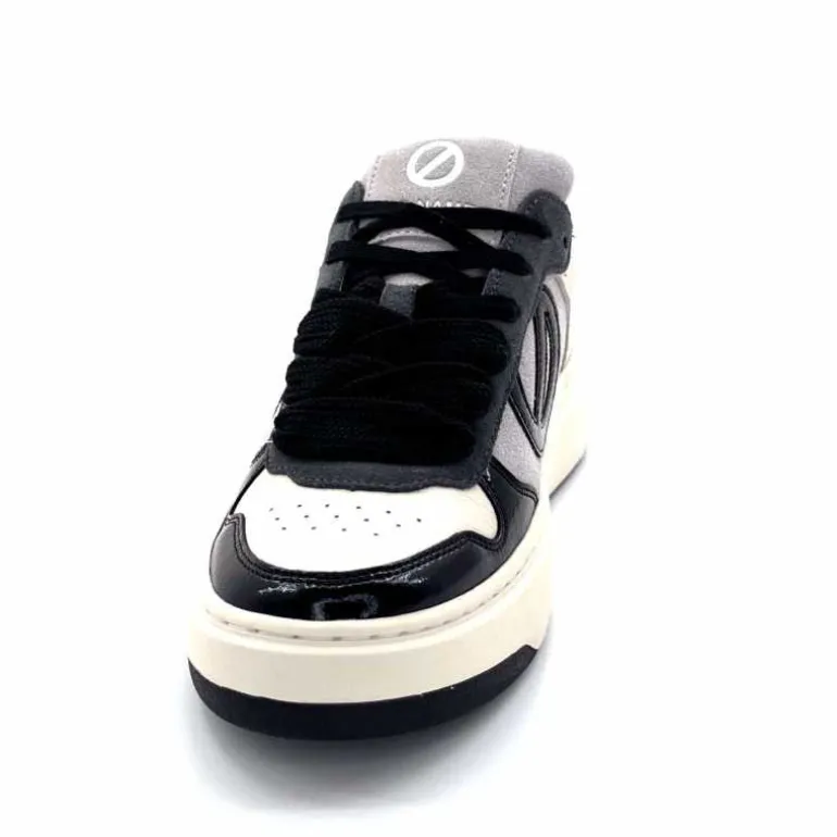 No Name Baskets Bridget Sneaker W Cuir Noir Blanc Gris BlancGrisClairNoir Cheap