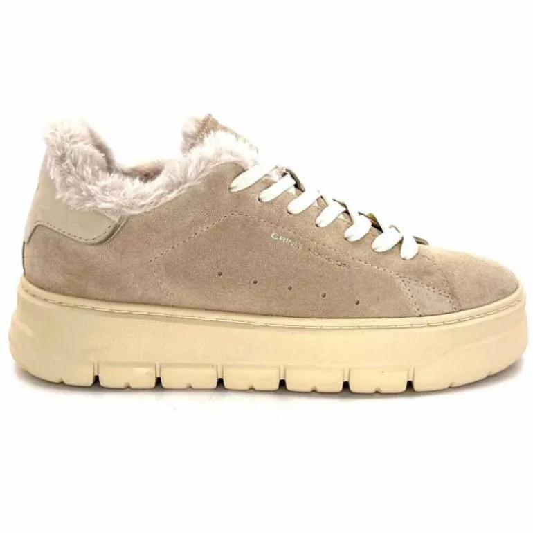 Crime London Baskets Plateforme 21951 Daim Fourrure Beige Cheap