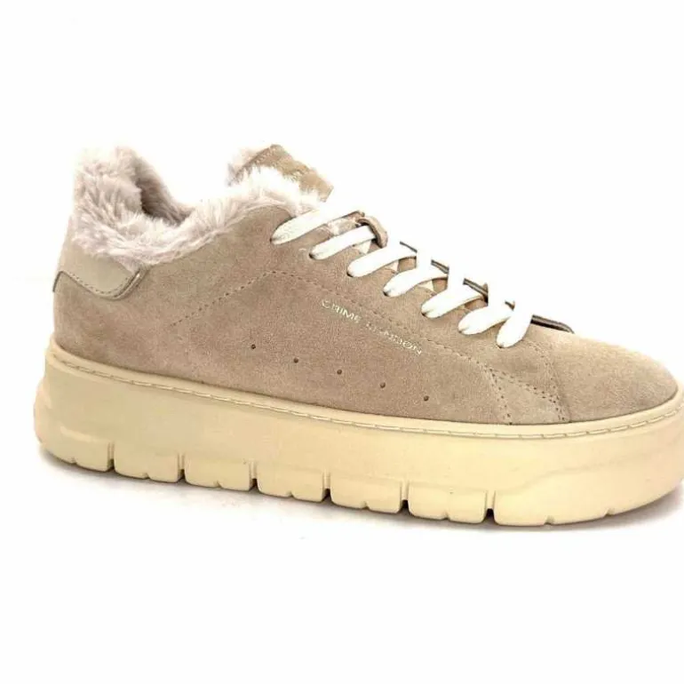 Crime London Baskets Plateforme 21951 Daim Fourrure Beige Cheap