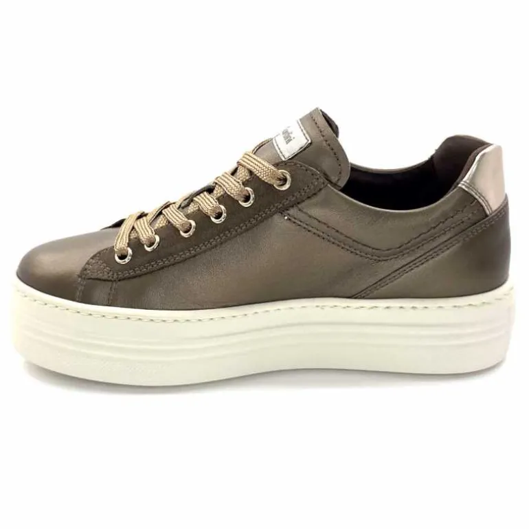 Nero Giardini Baskets Plateforme Fermeture Éclaire Nero Giardin 1411611 D322 Cuir Bronze New