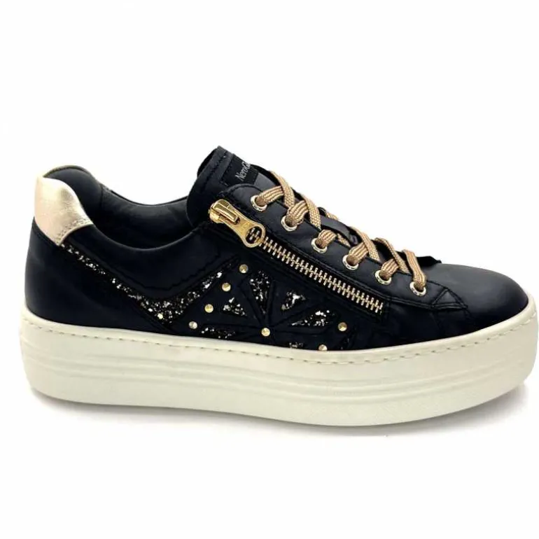 Nero Giardini Baskets Plateforme Fermeture Éclaire Nero Giardin 1411610 D100 Cuir Noir Clearance