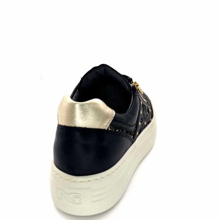 Nero Giardini Baskets Plateforme Fermeture Éclaire Nero Giardin 1411610 D100 Cuir Noir Clearance