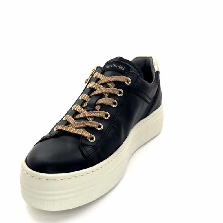 Nero Giardini Baskets Plateforme Fermeture Éclaire Nero Giardin 1411610 D100 Cuir Noir Clearance
