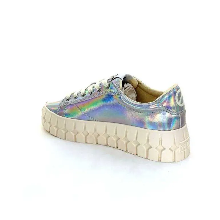 No Name Baskets Plateforme Play Sneaker W Cuir Irisé Argent Clearance