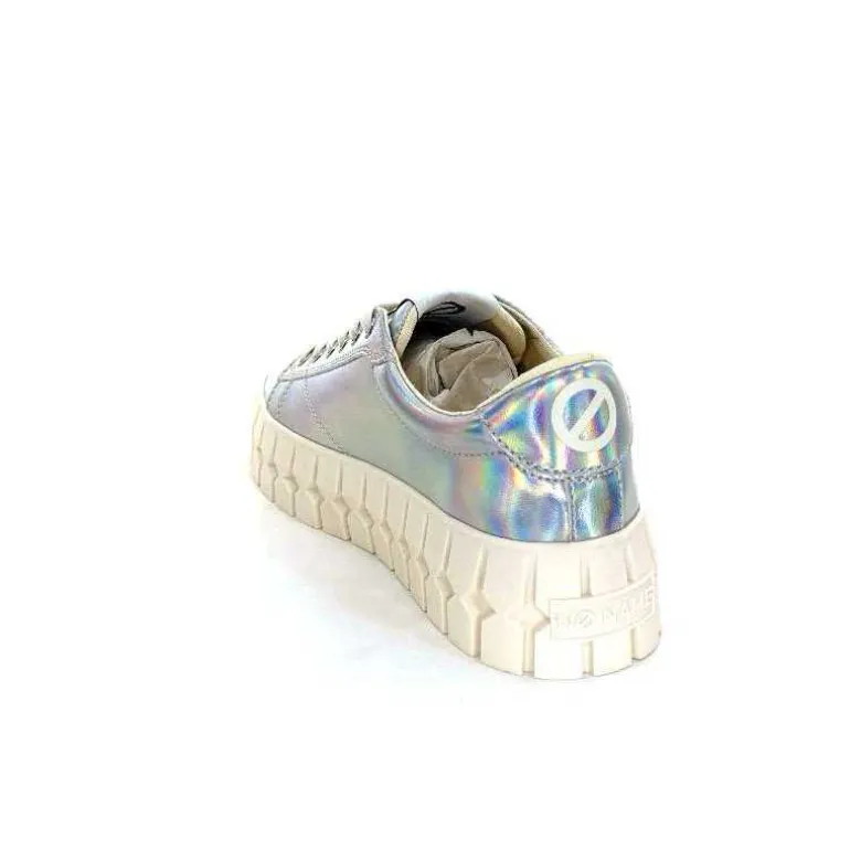 No Name Baskets Plateforme Play Sneaker W Cuir Irisé Argent Clearance