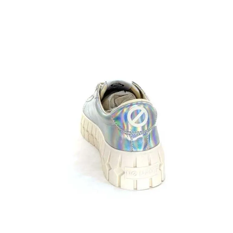No Name Baskets Plateforme Play Sneaker W Cuir Irisé Argent Clearance