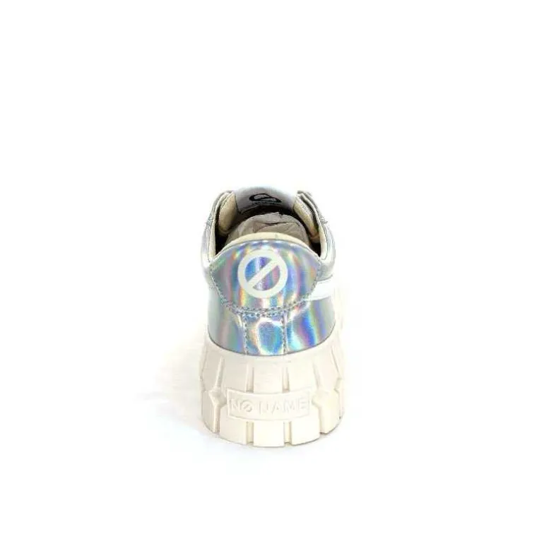 No Name Baskets Plateforme Play Sneaker W Cuir Irisé Argent Clearance