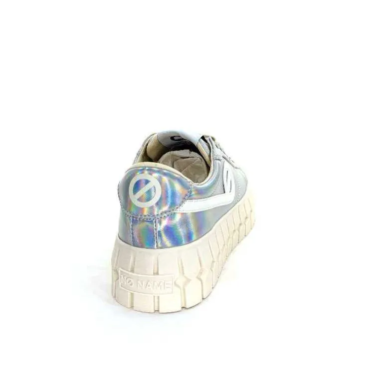 No Name Baskets Plateforme Play Sneaker W Cuir Irisé Argent Clearance