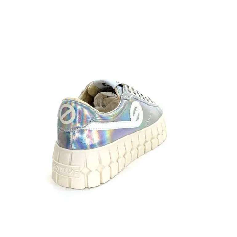 No Name Baskets Plateforme Play Sneaker W Cuir Irisé Argent Clearance