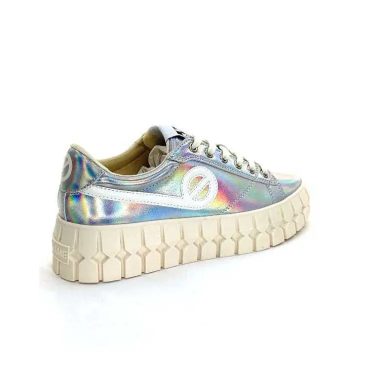 No Name Baskets Plateforme Play Sneaker W Cuir Irisé Argent Clearance