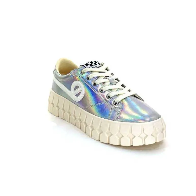 No Name Baskets Plateforme Play Sneaker W Cuir Irisé Argent Clearance