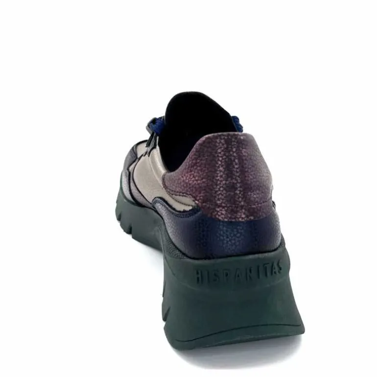 Hispanitas Baskets Running Chi 243617 Helsink Cuir Métal Bleu Bronze Vert Cheap