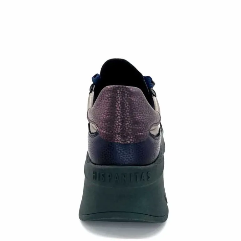 Hispanitas Baskets Running Chi 243617 Helsink Cuir Métal Bleu Bronze Vert Cheap